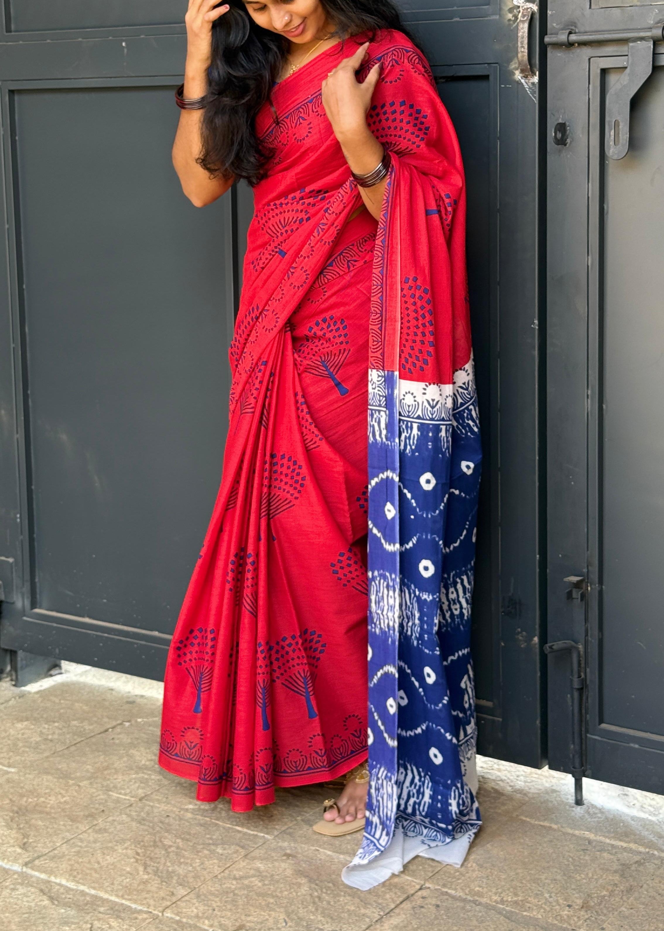 Premium Pure Cotton Mulmul Printed Saree  – Soft, Breathable & Elegant