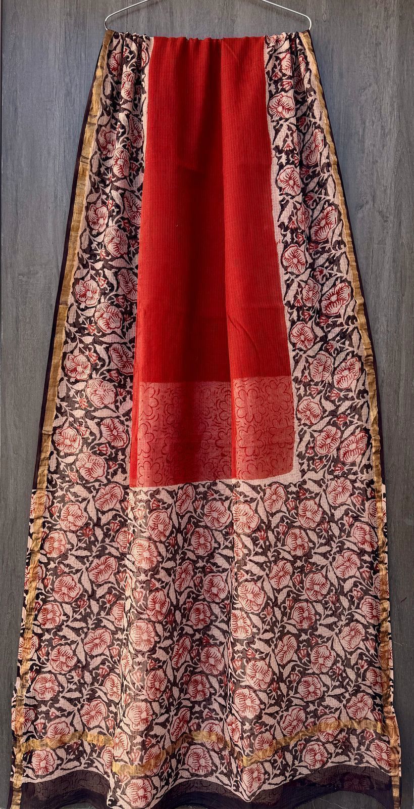 Handblock Printed Pure Kota Doria Saree-Lightweight & Elegant
